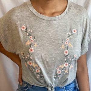 Francescas Breanne Floral Front Knott Tee